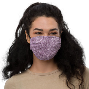 'Purple Glitter Print' Premium face mask