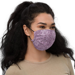 'Purple Glitter Print' Premium face mask