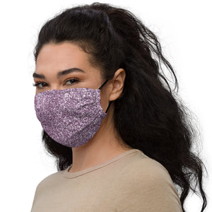 'Purple Glitter Print' Premium face mask