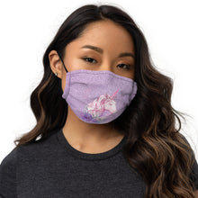 Load image into Gallery viewer, &#39;Purple Glitter Print Pink Unicorn&#39; Premium face mask
