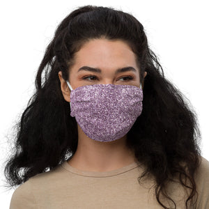 'Purple Glitter Print' Premium face mask