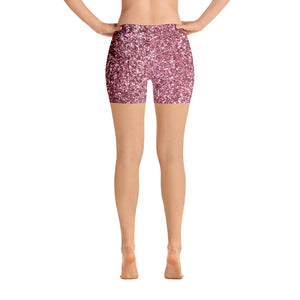 'Pink Sparkle Glitter Print' Shorts