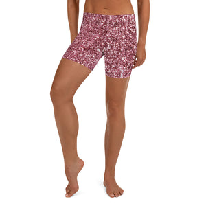 'Pink Sparkle Glitter Print' Shorts