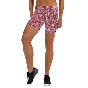 'Pink Sparkle Glitter Print' Shorts