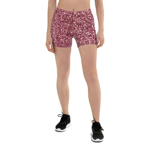 'Pink Sparkle Glitter Print' Shorts