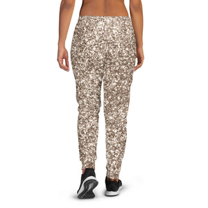 'Gold Glitter Print' Women's Joggers Pants