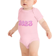 Load image into Gallery viewer, Pink 2023 Baby Short Sleeve One Piece Onesie
