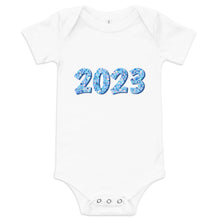 Load image into Gallery viewer, Blue 2023 Baby Short Sleeve One Piece Onesie
