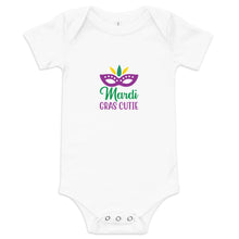 Load image into Gallery viewer, &#39;Mardi Gras Cutie&#39; Baby Short Sleeve One Piece
