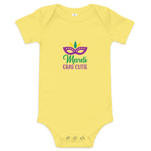 Load image into Gallery viewer, &#39;Mardi Gras Cutie&#39; Baby Short Sleeve One Piece
