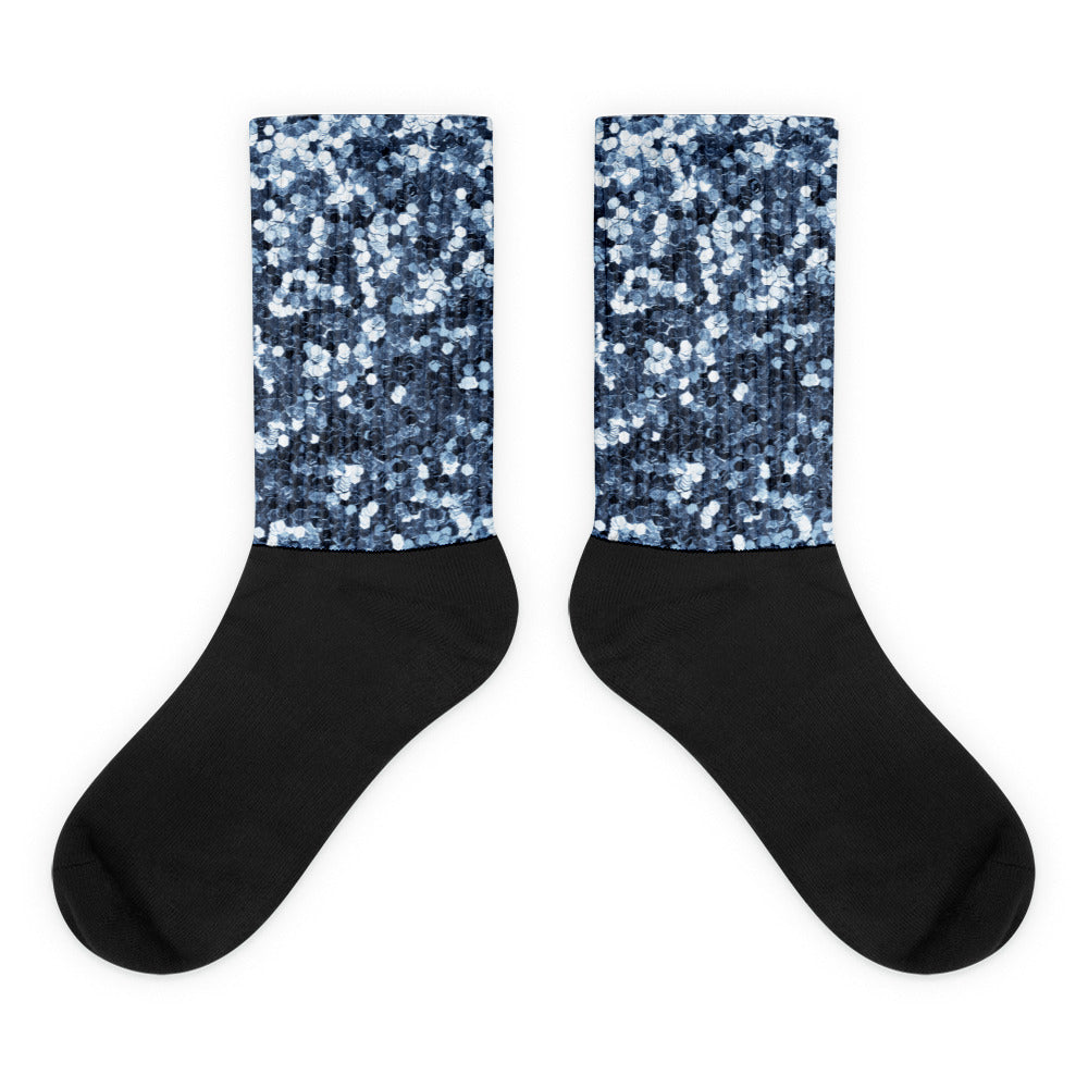 'Blue Sparkle Glitter Confetti Print' Unisex Socks