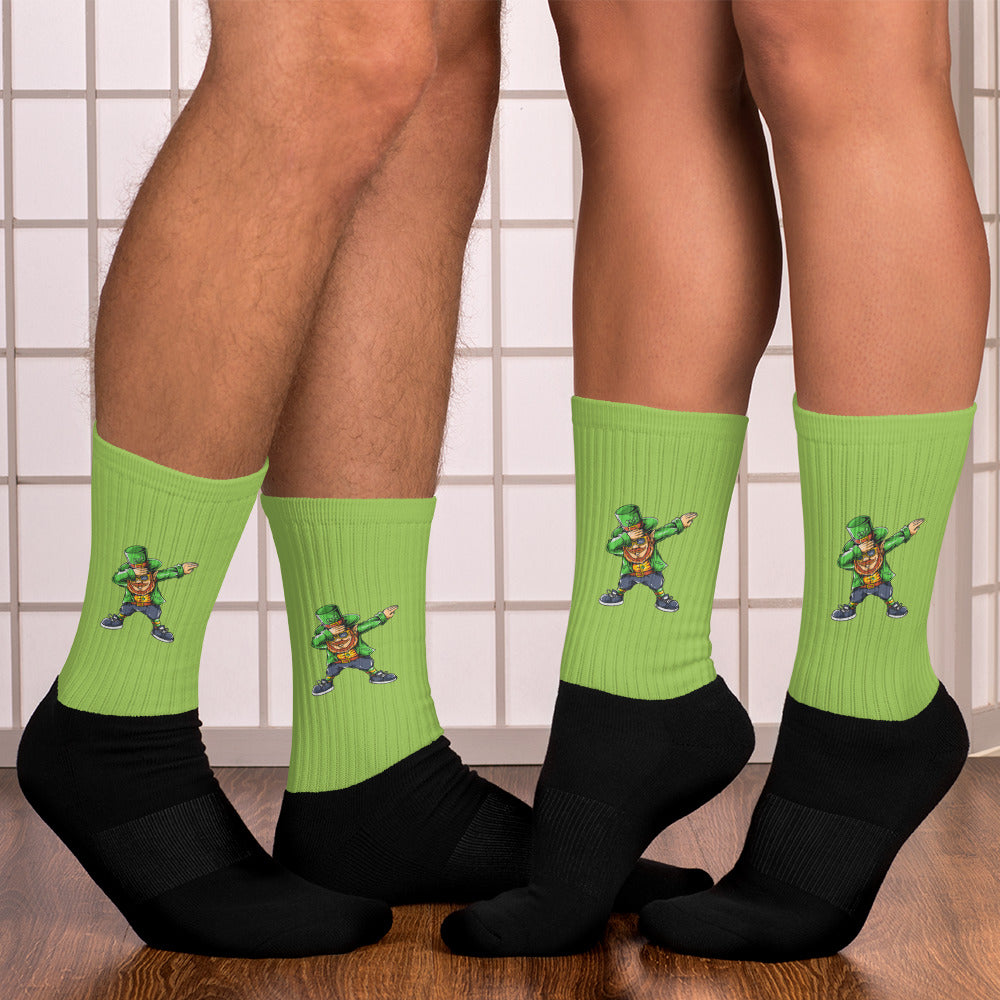 'Dabbing Leprechaun Green St. Patrick's Day' Unisex Socks