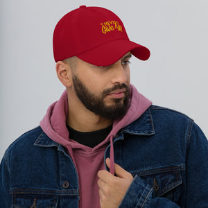 'Never Give Up' Gold Embroidered Dad Hat