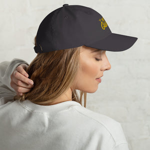 'Never Give Up' Gold Embroidered Dad Hat