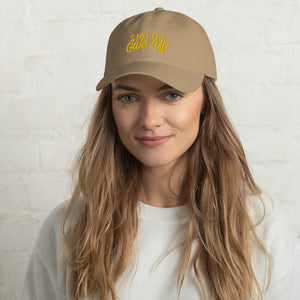 'Never Give Up' Gold Embroidered Dad Hat