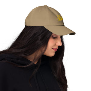 'Never Give Up' Gold Embroidered Dad Hat