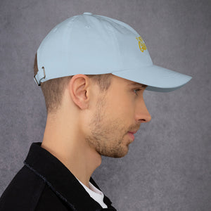 'Never Give Up' Gold Embroidered Dad Hat