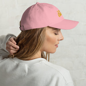 'Never Give Up' Gold Embroidered Dad Hat