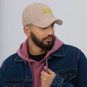 'Never Give Up' Gold Embroidered Dad Hat