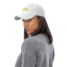 Load image into Gallery viewer, &#39;Never Give Up&#39; Gold Embroidered Dad Hat
