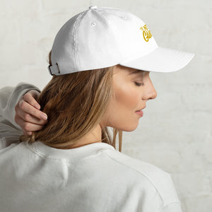 'Never Give Up' Gold Embroidered Dad Hat