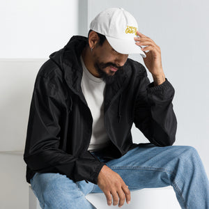 'Never Give Up' Gold Embroidered Dad Hat