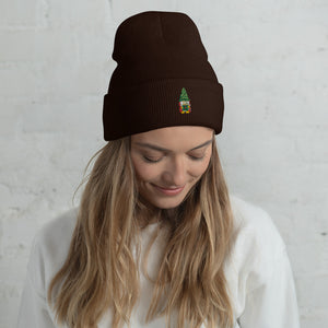 Gnome Embroidered Cuffed Beanie