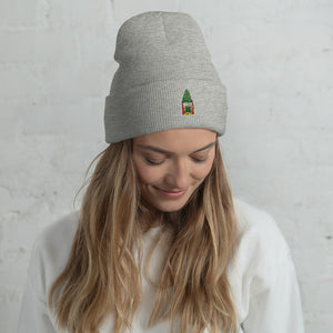 Gnome Embroidered Cuffed Beanie