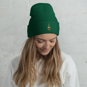 Gnome Embroidered Cuffed Beanie