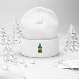 Gnome Embroidered Cuffed Beanie