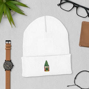 Gnome Embroidered Cuffed Beanie