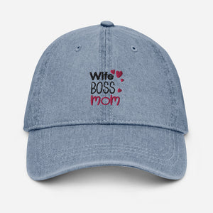 'Wife Boss Mom' Denim Hat