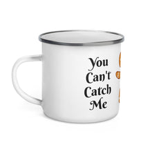 Load image into Gallery viewer, &#39;You Can&#39;t Catch Me Gingerbread Man&#39; Enamel Mug
