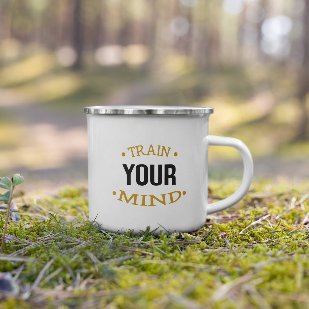 'Train Your Mind' Enamel Mug