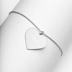 'Love Heart' Engraved Silver Heart Necklace