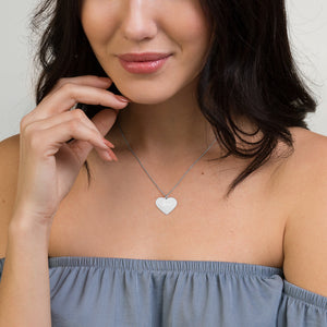 'Love Heart' Engraved Silver Heart Necklace