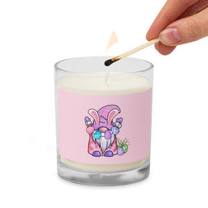 'Pink Easter Egg Gnome' Glass Jar Soy Wax Candle