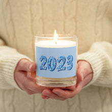 Load image into Gallery viewer, 2023 Blue Glass Jar Soy Wax Candle
