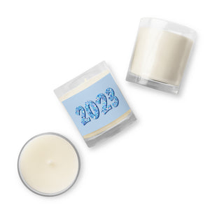 2023 Blue Glass Jar Soy Wax Candle