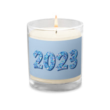 Load image into Gallery viewer, 2023 Blue Glass Jar Soy Wax Candle
