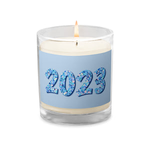 2023 Blue Glass Jar Soy Wax Candle