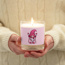 Load image into Gallery viewer, &#39;Pink Heart Valentine Gnome&#39; Glass Jar Soy Wax Candle
