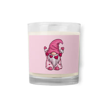 Load image into Gallery viewer, &#39;Pink Heart Valentine Gnome&#39; Glass Jar Soy Wax Candle
