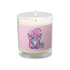 'Pink Easter Egg Gnome' Glass Jar Soy Wax Candle