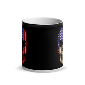 'American Flag Skull' Glossy Magic Mug