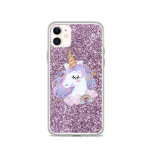 Load image into Gallery viewer, &#39;Purple Pastel Glitter Unicorn&#39; iPhone Case
