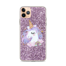 Load image into Gallery viewer, &#39;Purple Pastel Glitter Unicorn&#39; iPhone Case
