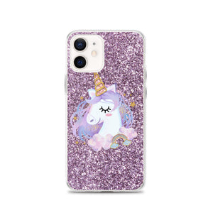 'Purple Pastel Glitter Unicorn' iPhone Case