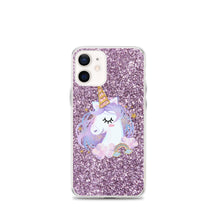 Load image into Gallery viewer, &#39;Purple Pastel Glitter Unicorn&#39; iPhone Case
