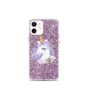 'Purple Pastel Glitter Unicorn' iPhone Case